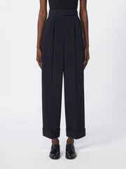 High-waisted wool trousers - Ultramarine