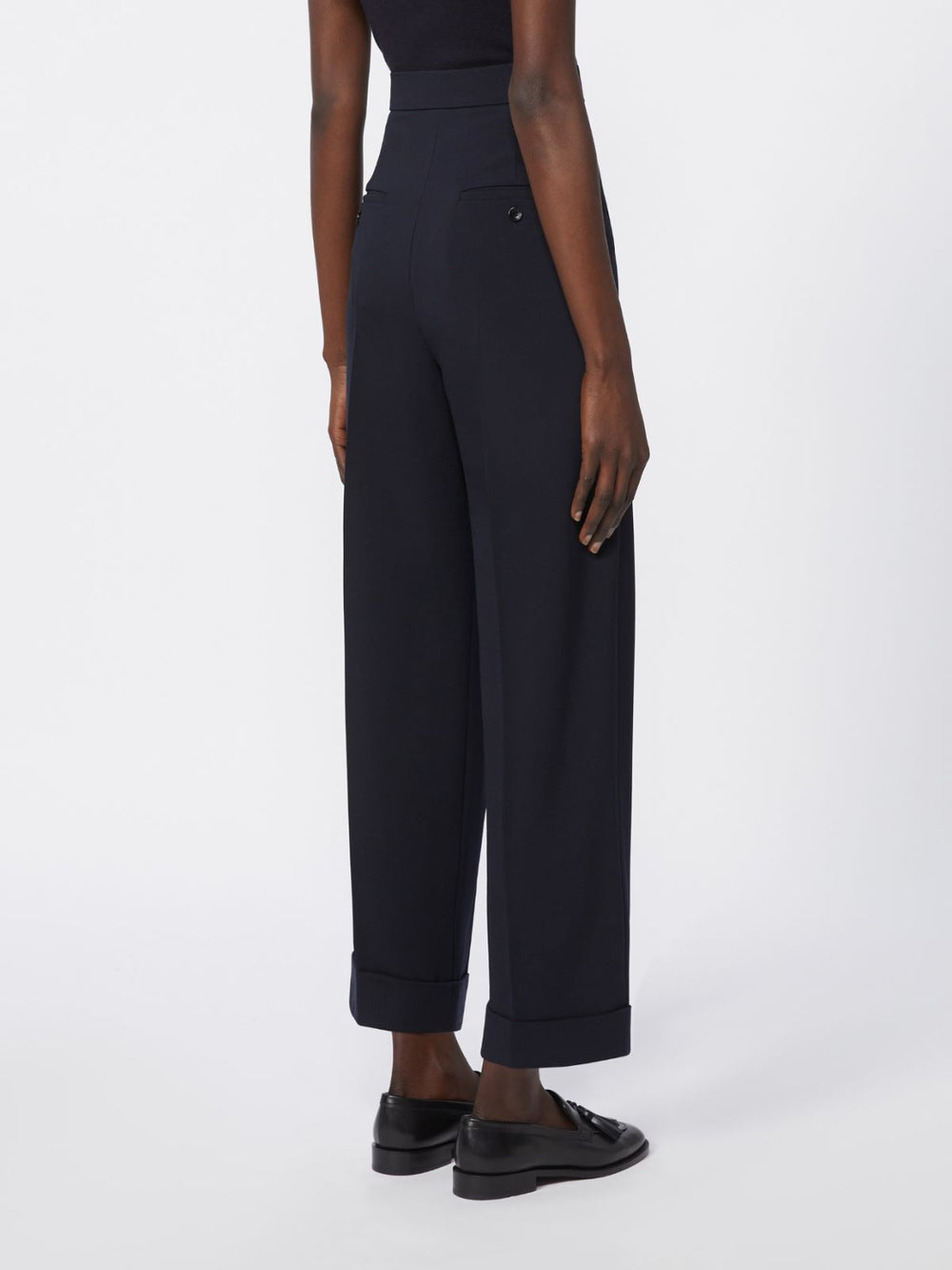 High-waisted wool trousers - Ultramarine
