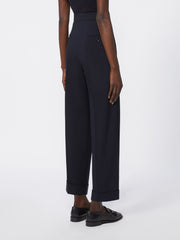 High-waisted wool trousers - Ultramarine