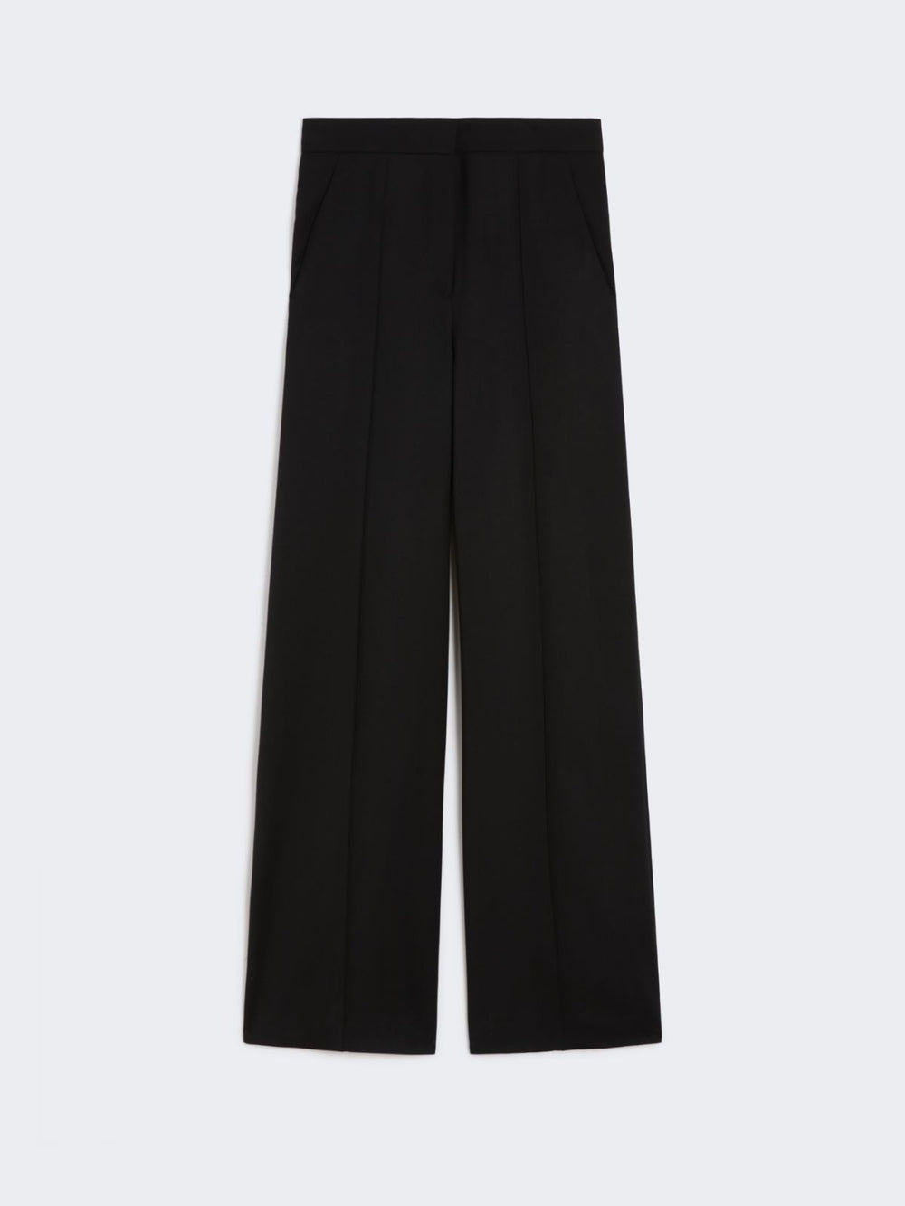Straight-fit light wool trousers - Black