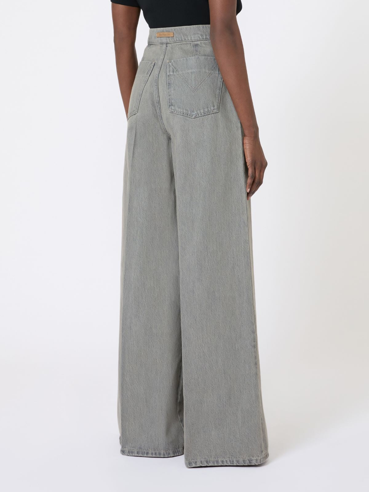 Denim wide-leg trousers - Black