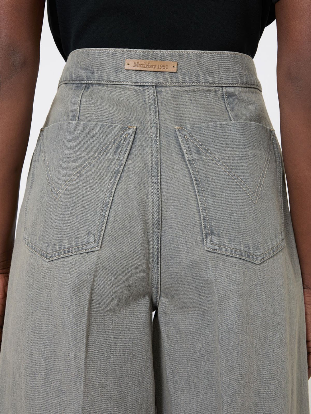 Denim wide-leg trousers - Black