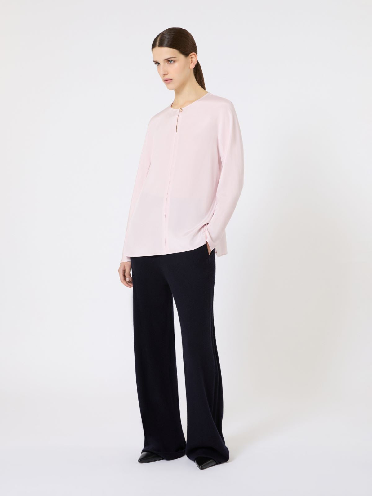 Silk crêpe de Chine blouse - Pink