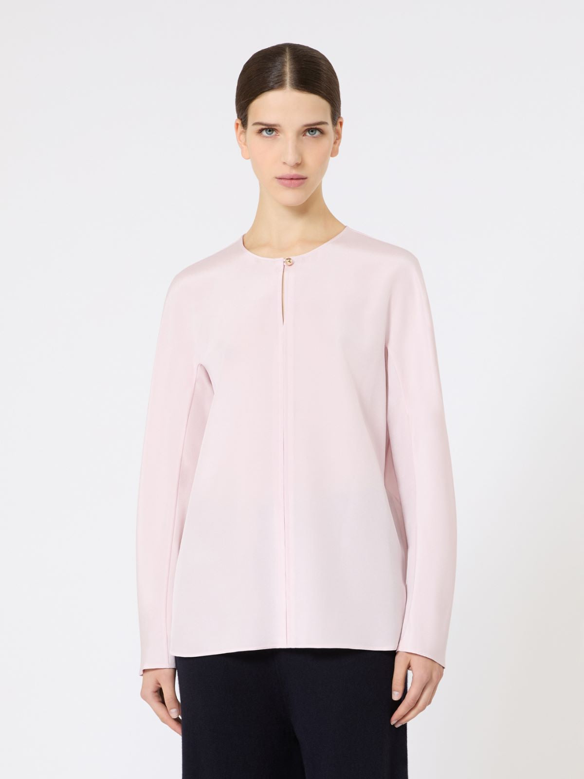 Silk crêpe de Chine blouse - Pink