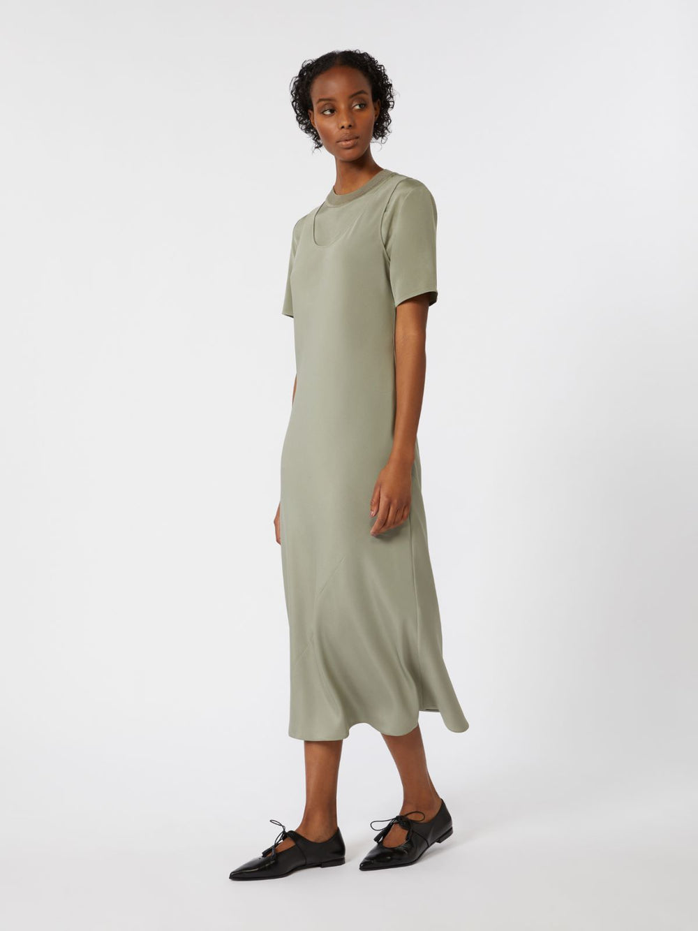 Crêpe de Chine dress - Sage green
