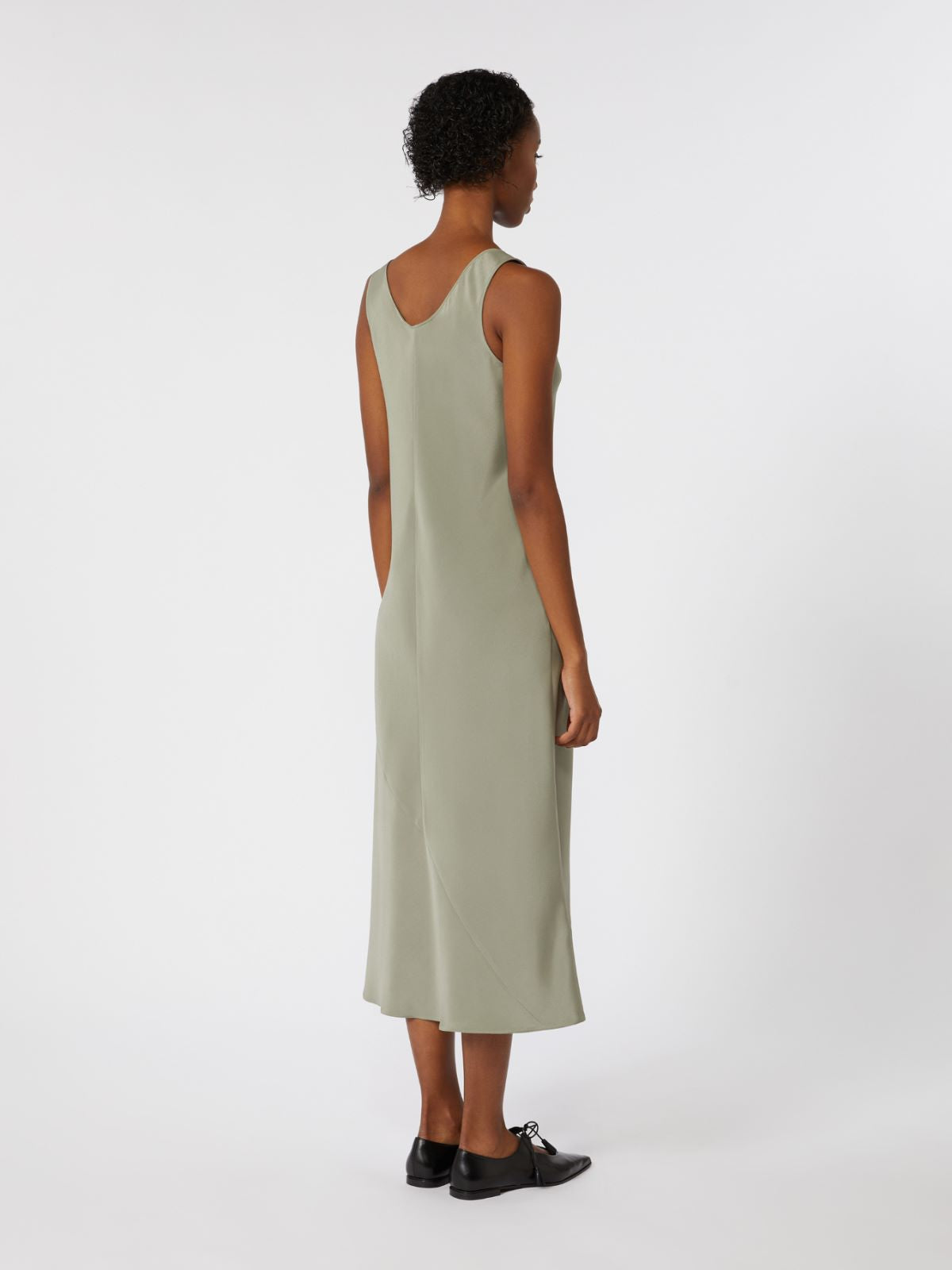 Crêpe de Chine dress - Sage green