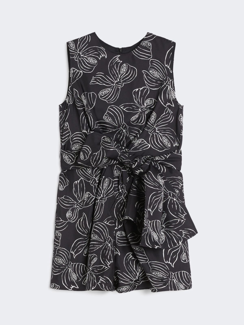 Printed silk playsuit - Black white