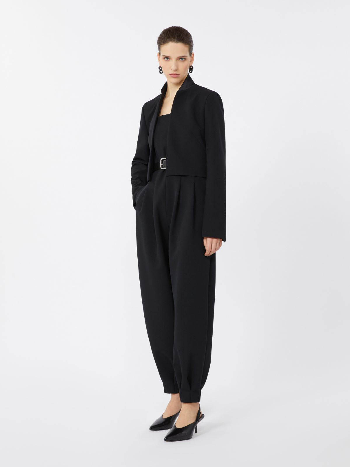Bonded sable jumpsuit - Black