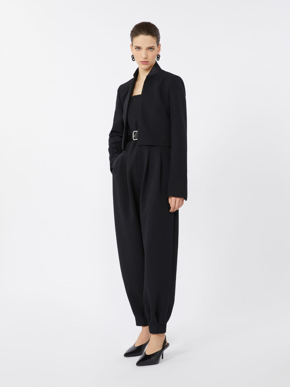 Bonded sable jumpsuit - Black
