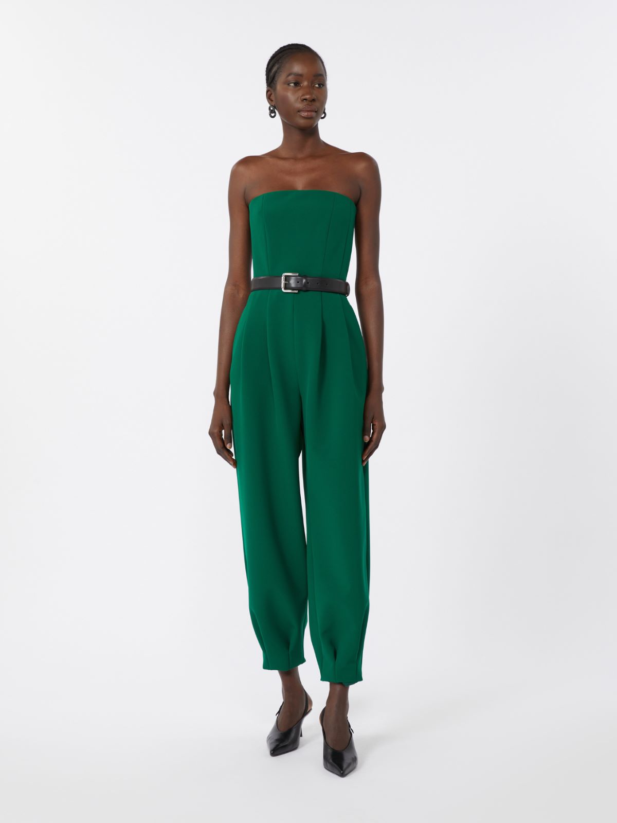 Bonded sable jumpsuit - Emerald