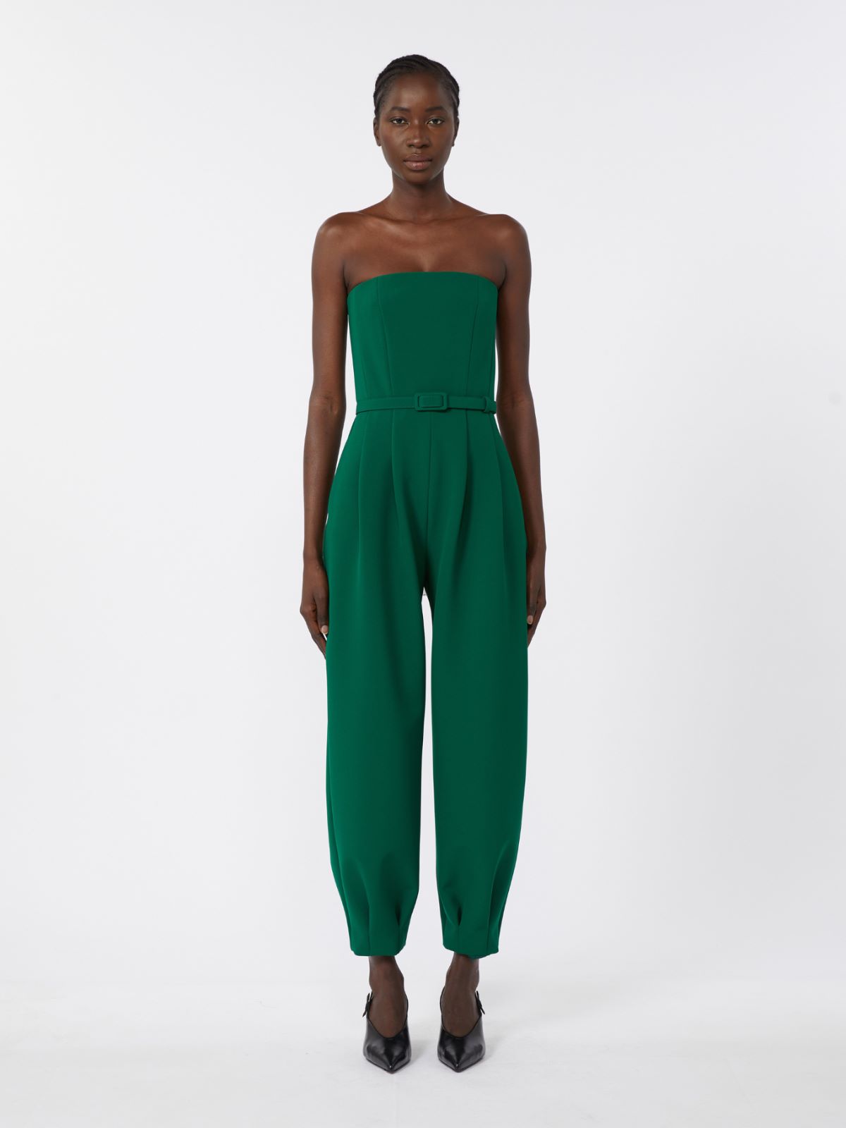Bonded sable jumpsuit - Emerald