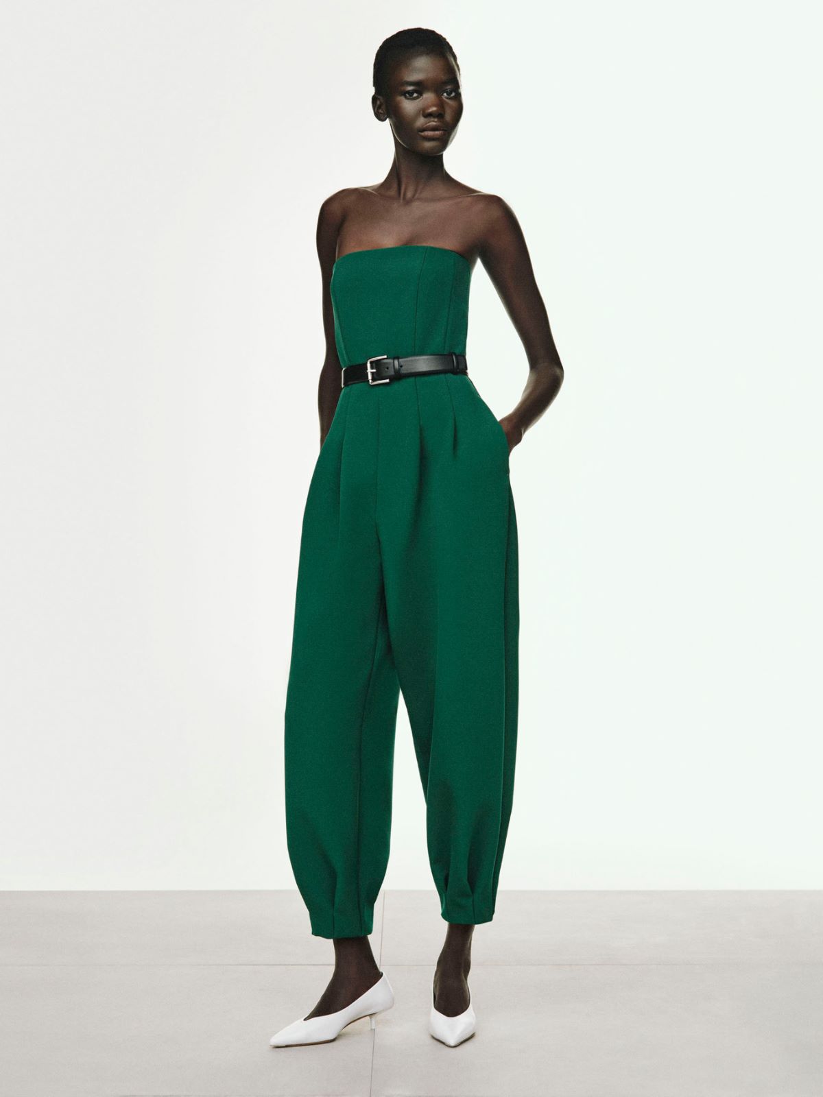 Bonded sable jumpsuit - Emerald