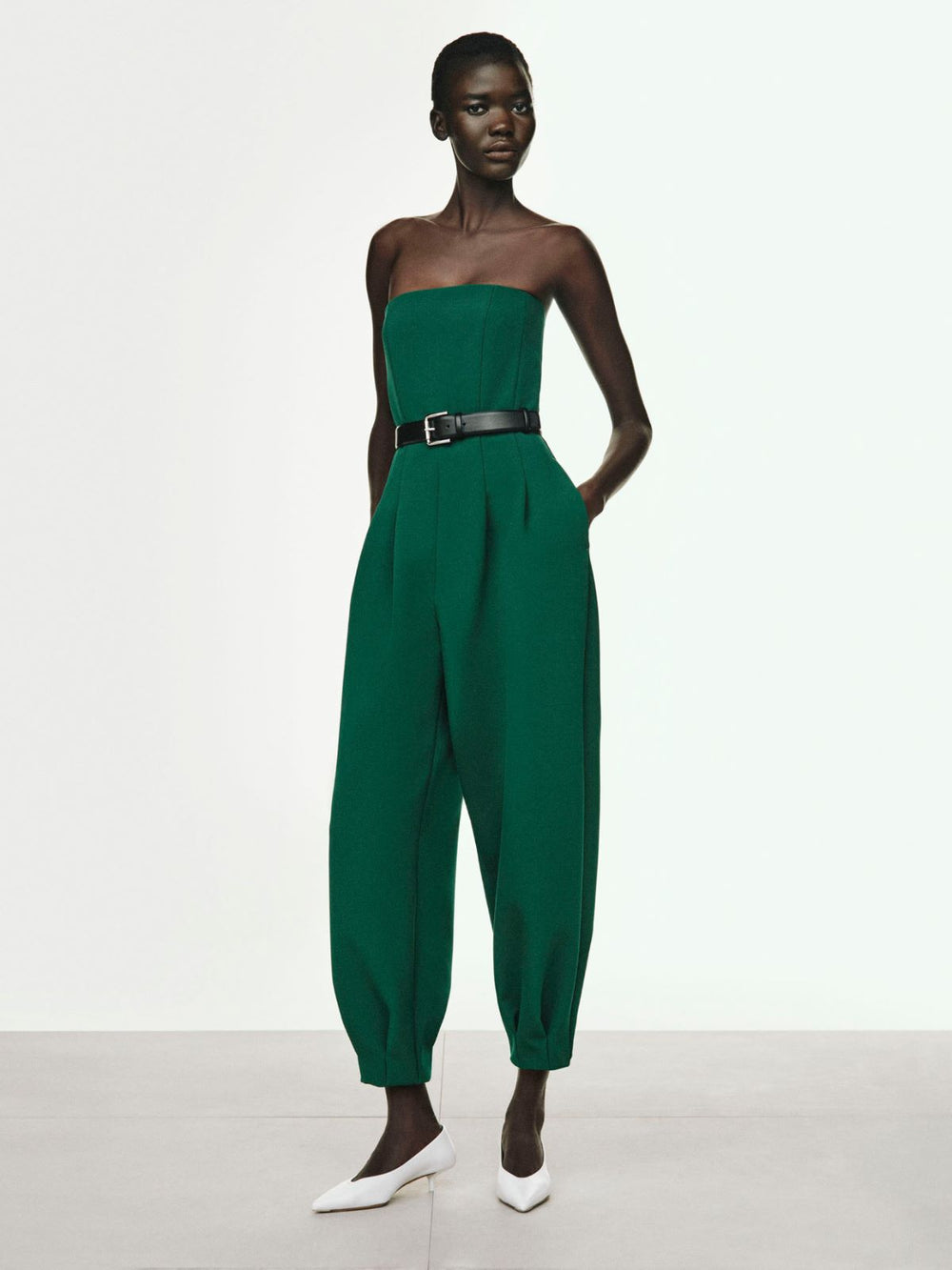Bonded sable jumpsuit - Emerald