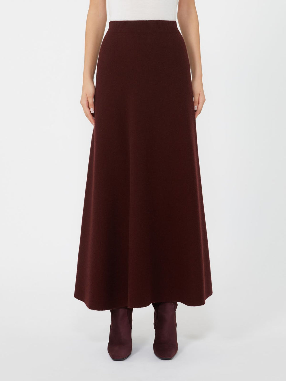 Wool and cashmere flared skirt - Cherry