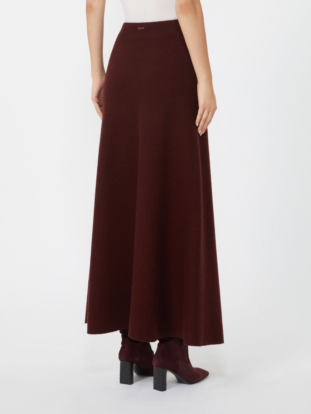 Wool and cashmere flared skirt - Cherry