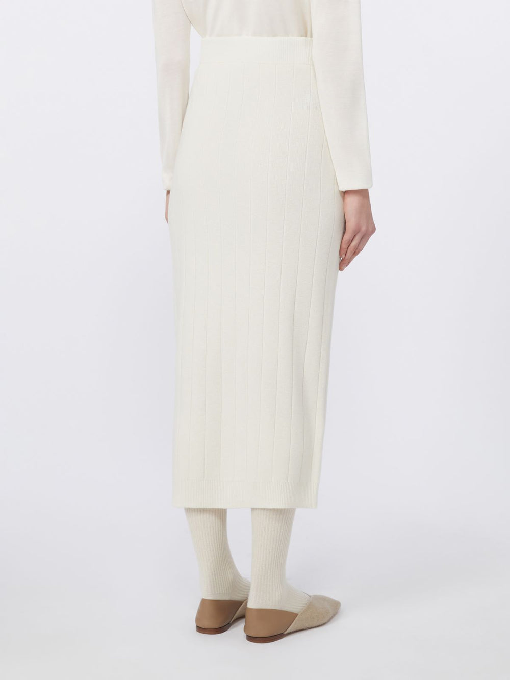 Cashmere yarn skirt - White