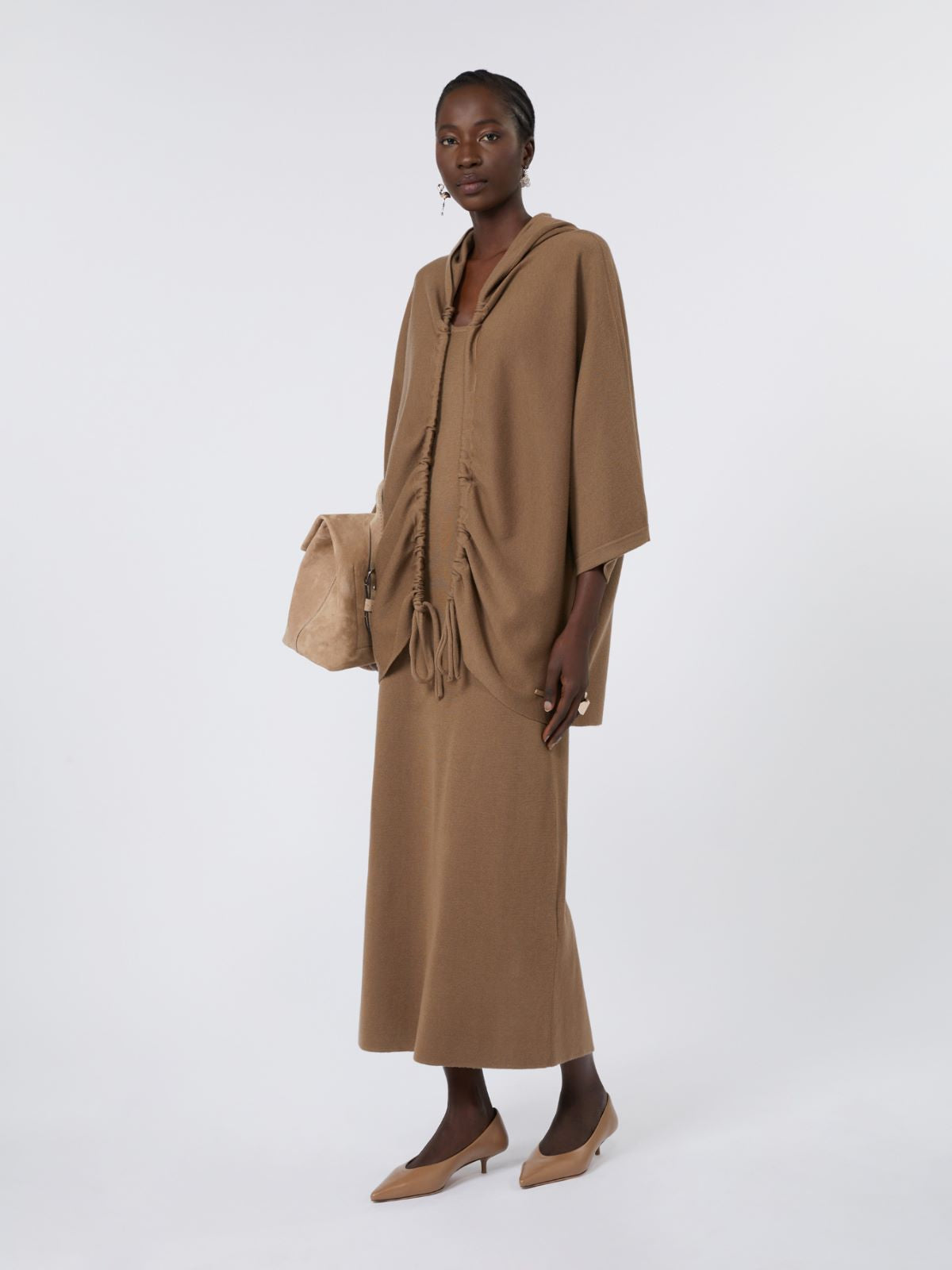 Slim-fit wool dress - Hazelnut brown