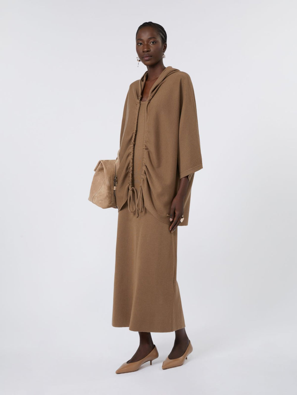 Slim-fit wool dress - Hazelnut brown