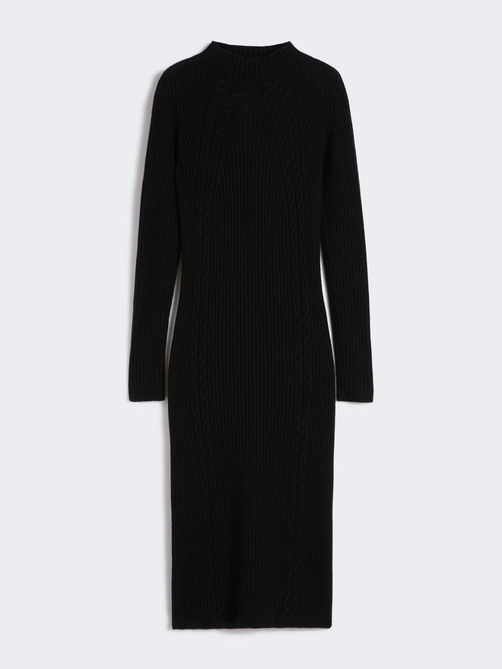 Wool and cashmere slim-fit dress - Black