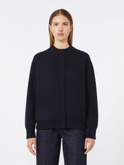 Fabric-stitch wool cardigan - Ultramarine