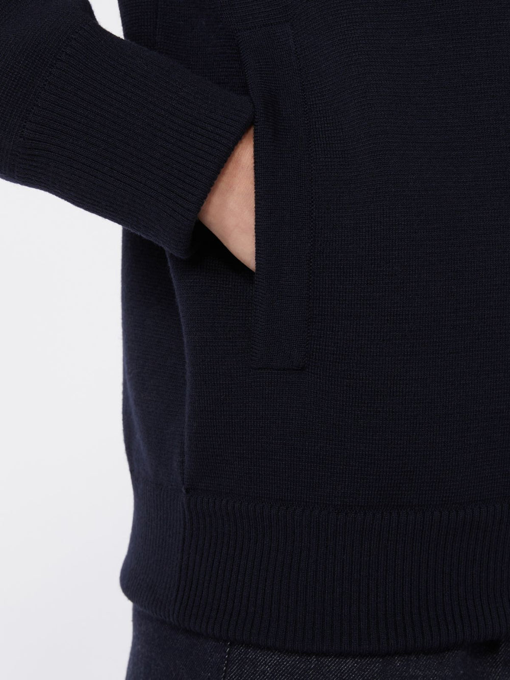 Fabric-stitch wool cardigan - Ultramarine