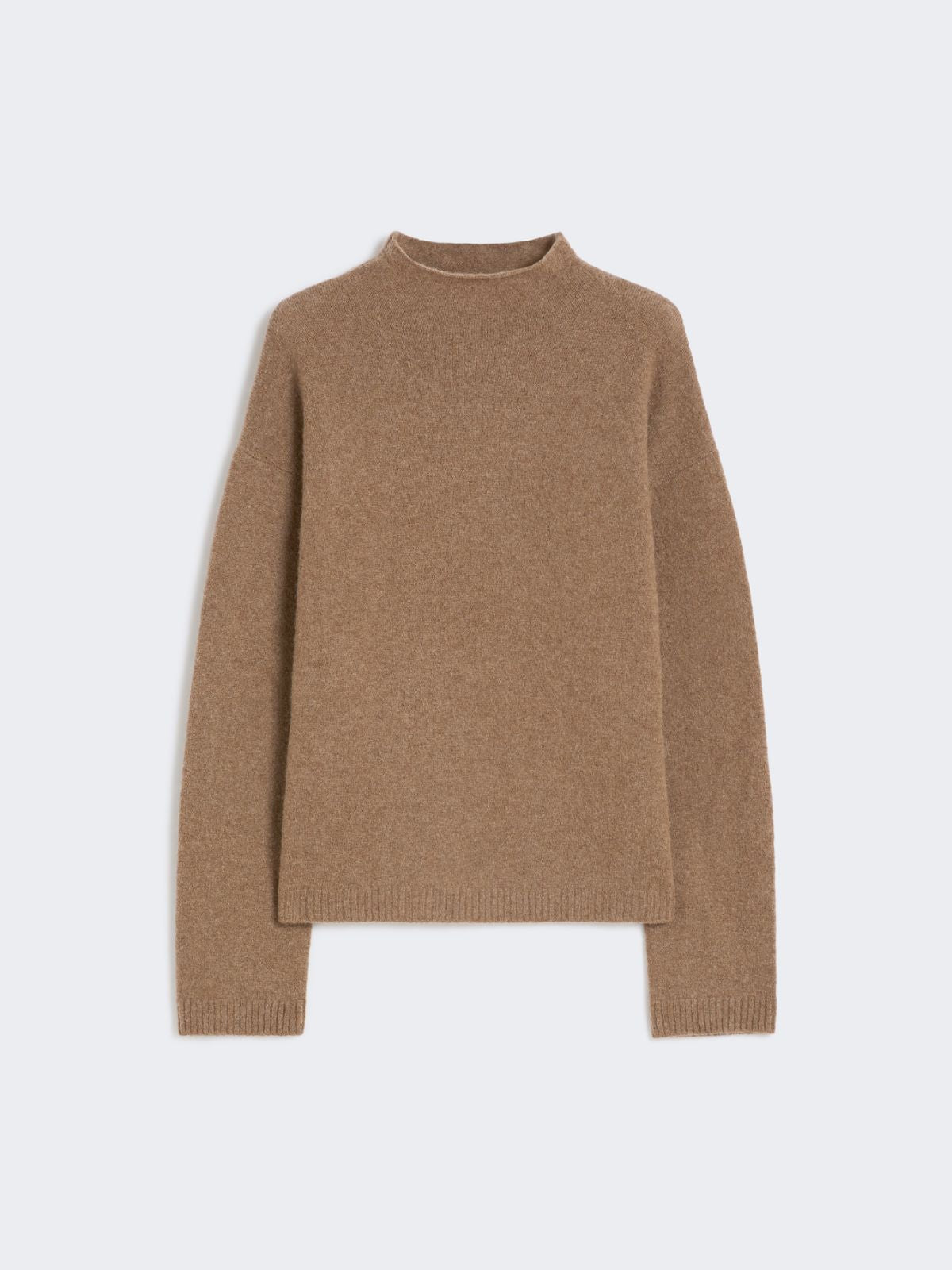 Boxy jumper in stretch cashmere yarn - Turtledove