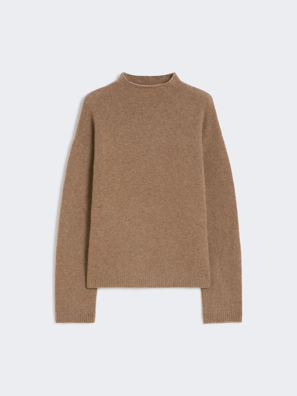 Boxy jumper in stretch cashmere yarn - Turtledove