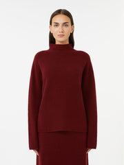Boxy jumper in stretch cashmere yarn - Raspberry