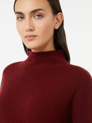 Boxy jumper in stretch cashmere yarn - Raspberry