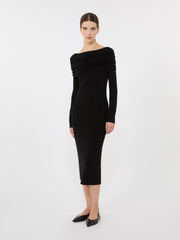 Wool yarn dress - Black