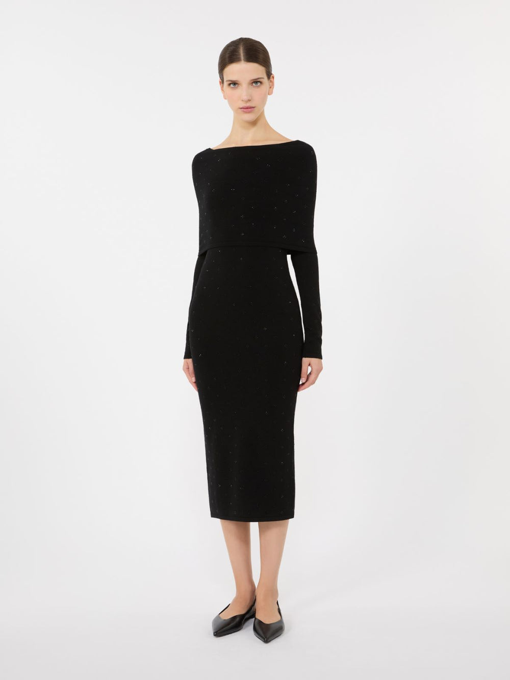 Wool yarn dress - Black