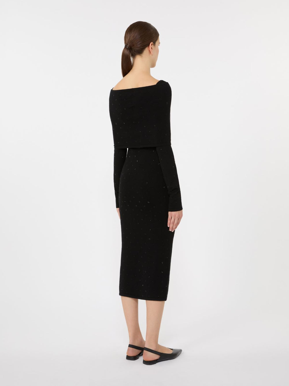 Wool yarn dress - Black