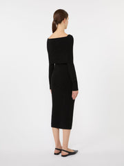 Wool yarn dress - Black