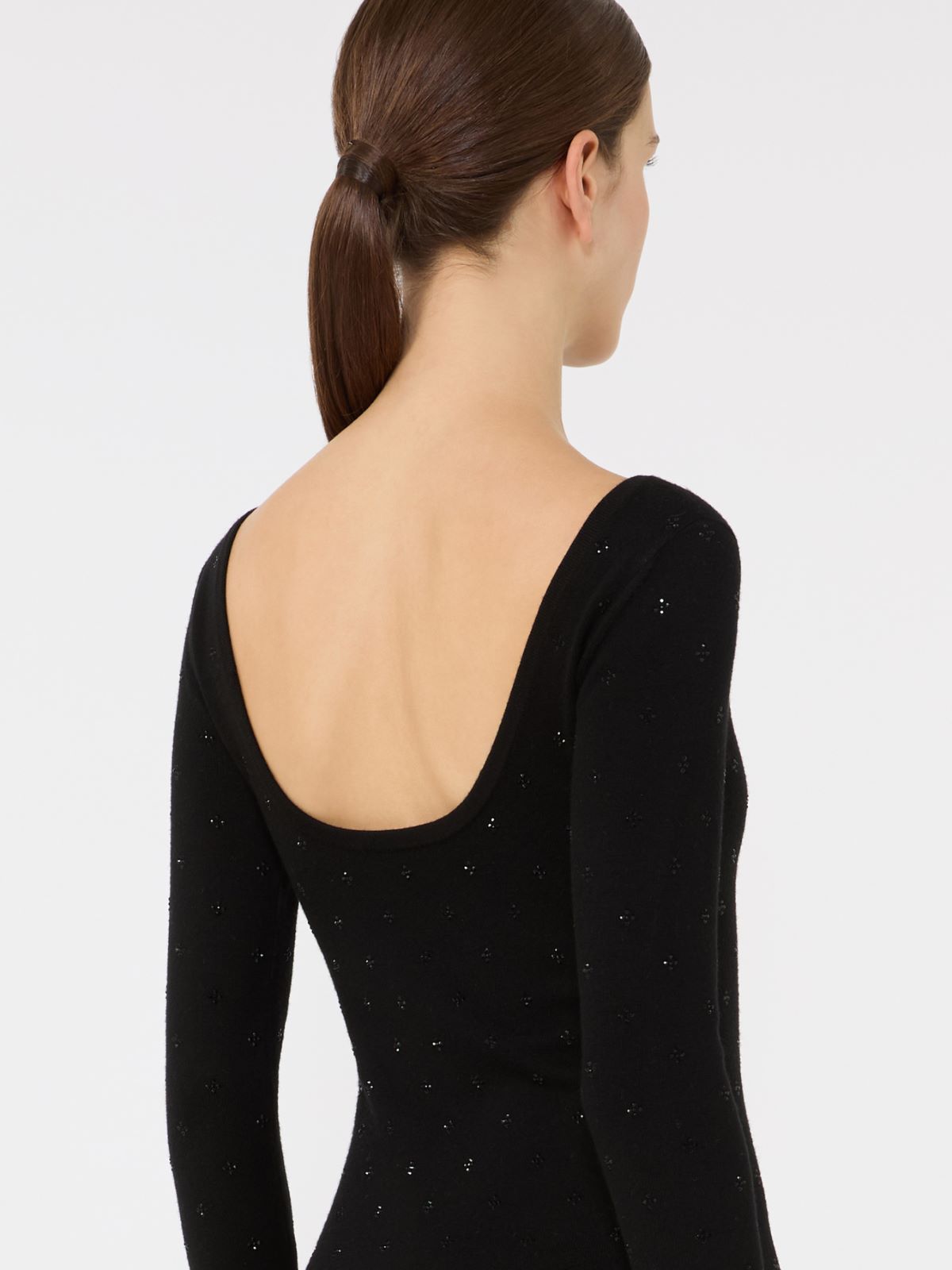 Wool yarn dress - Black