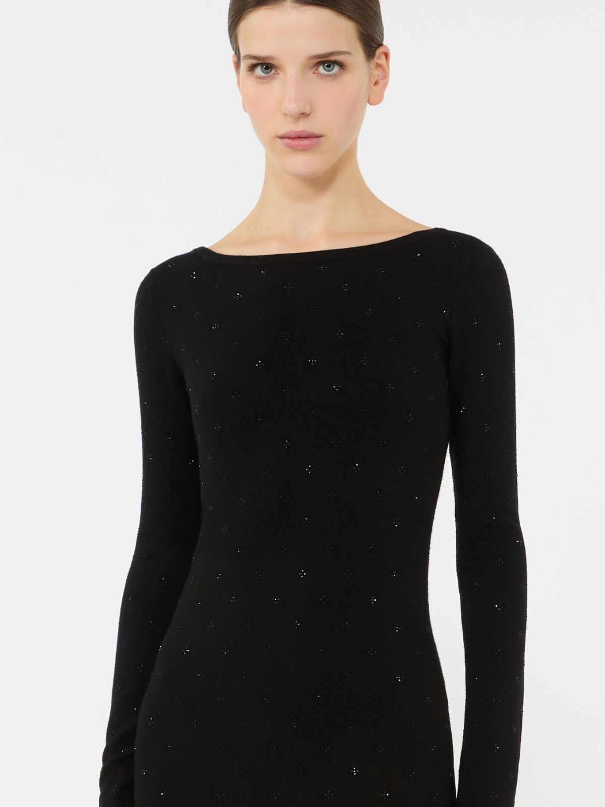Wool yarn dress - Black