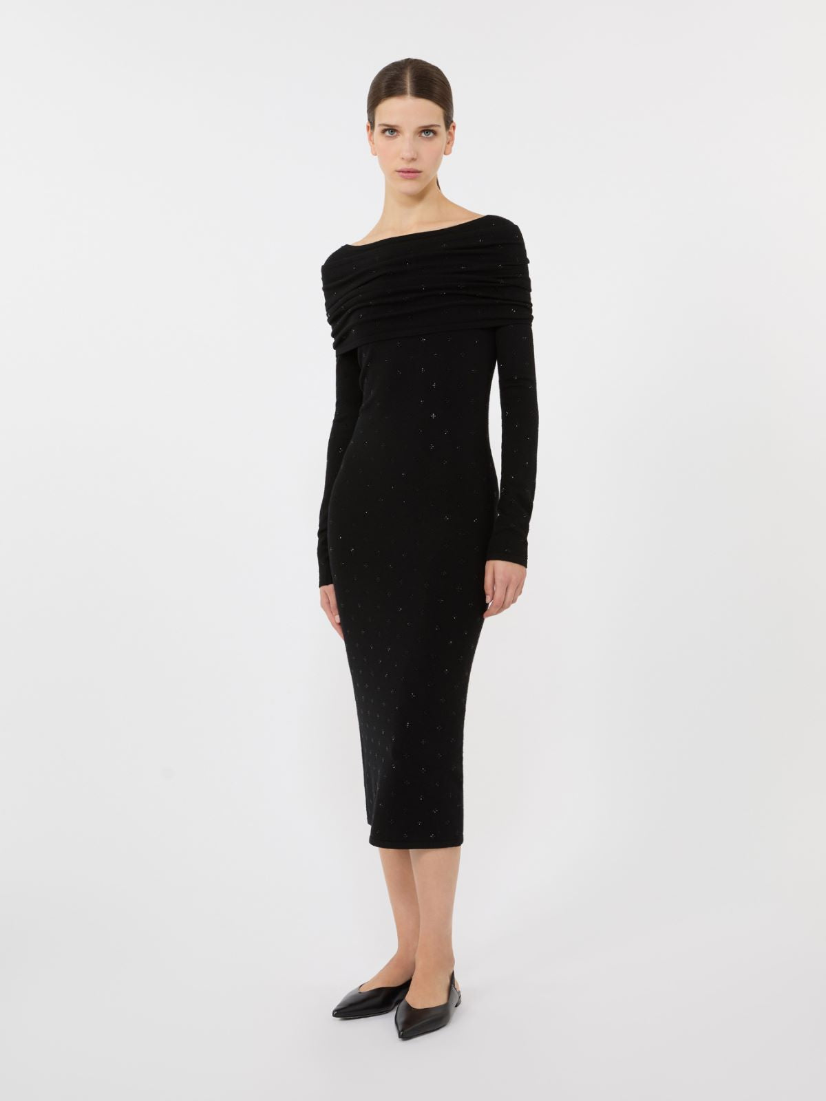 Wool yarn dress - Black