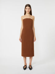 Wool and cashmere bustier dress - Tobacco