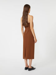 Wool and cashmere bustier dress - Tobacco