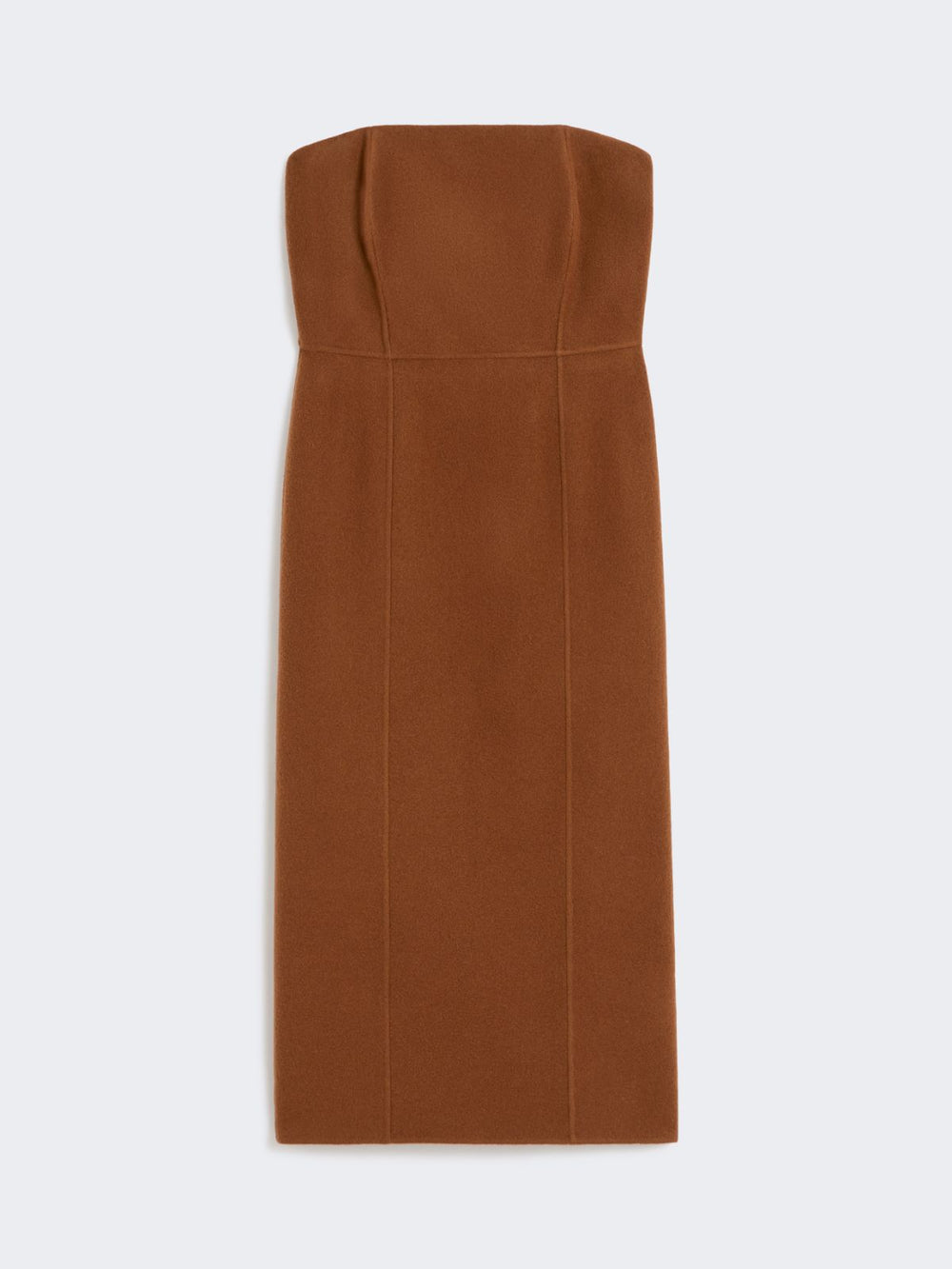 Wool and cashmere bustier dress - Tobacco