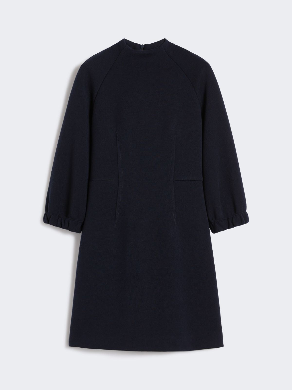 Dress in double-faced wool and cotton jersey - Ultramarine