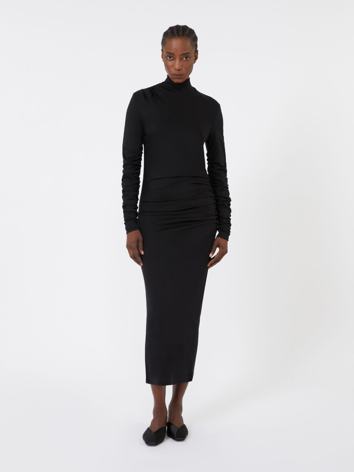 Wool jersey dress - Black