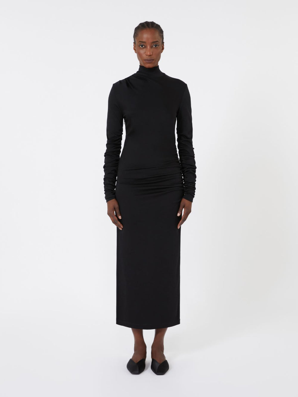 Wool jersey dress - Black