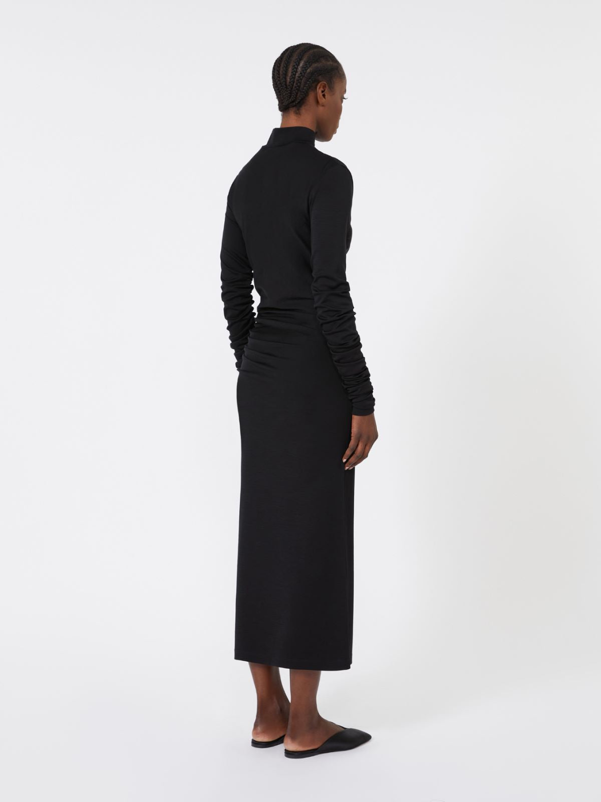 Wool jersey dress - Black