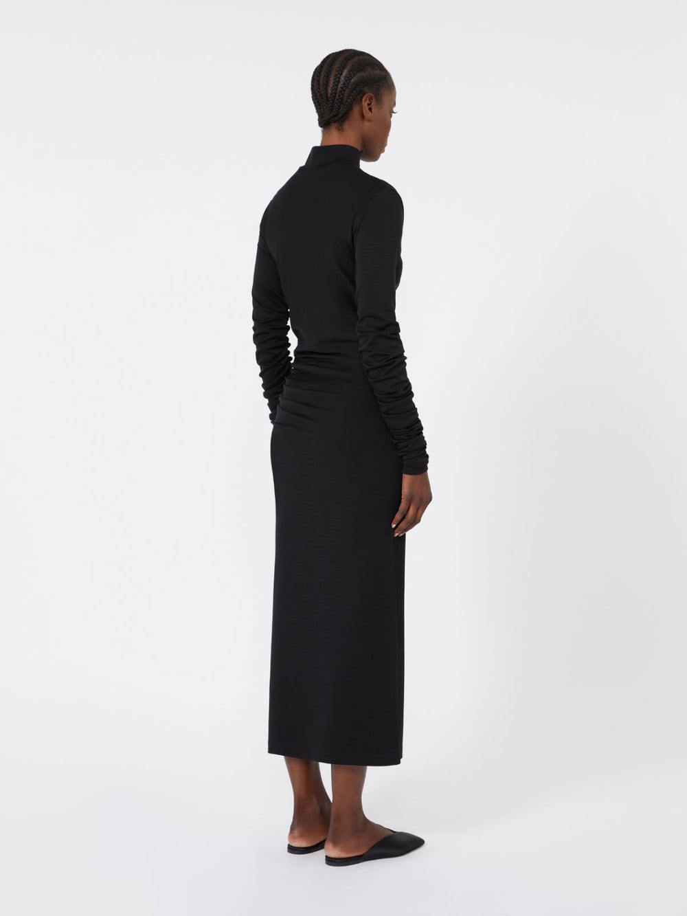 Wool jersey dress - Black