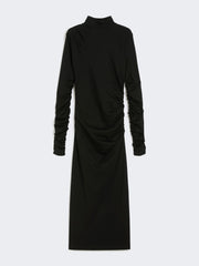 Wool jersey dress - Black
