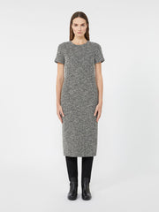 Bouclé jersey midi dress - Black