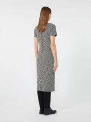 Bouclé jersey midi dress - Black