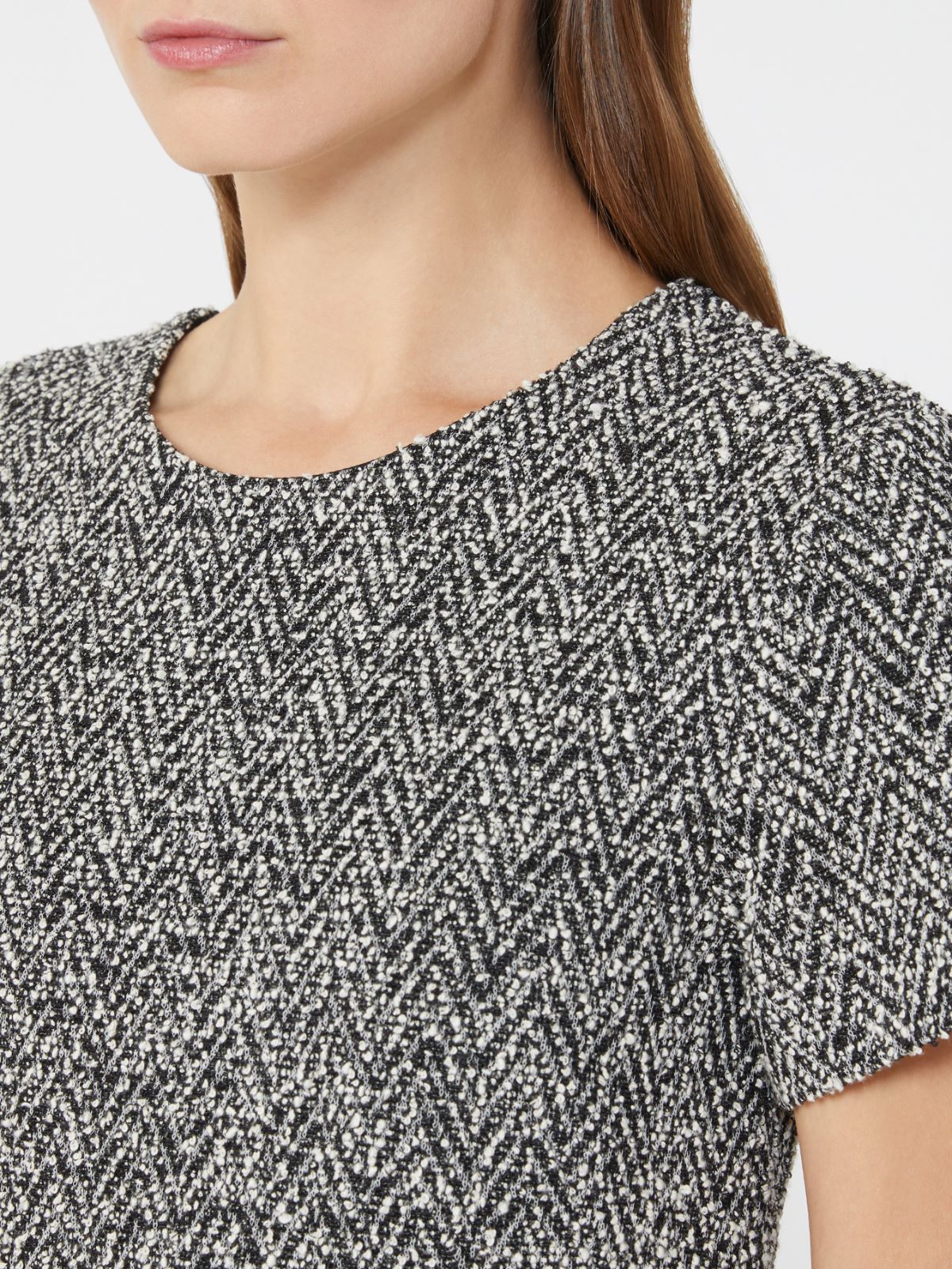 Bouclé jersey midi dress - Black