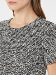 Bouclé jersey midi dress - Black