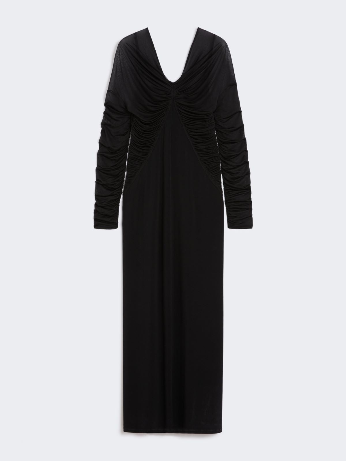 Long flowing jersey dress - Black